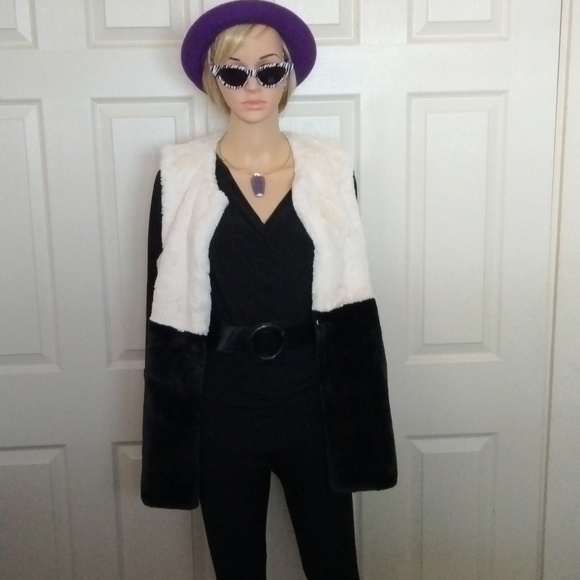 Heurueh faux fur color block vest - Picture 5 of 7